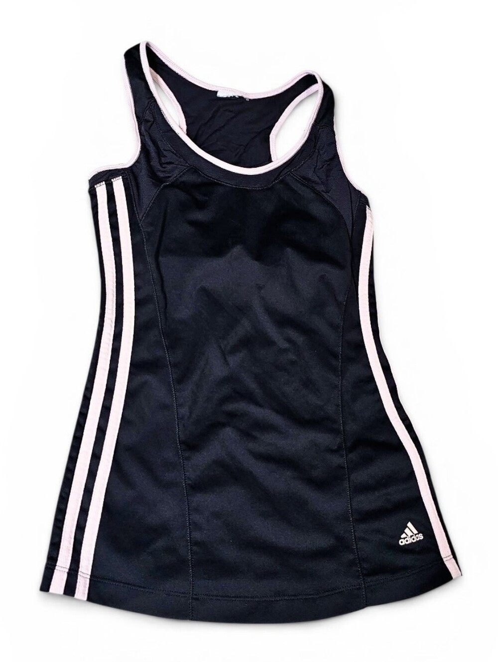 Adidas Sports Bra Tank XS-S Blk w/Pink Stripes